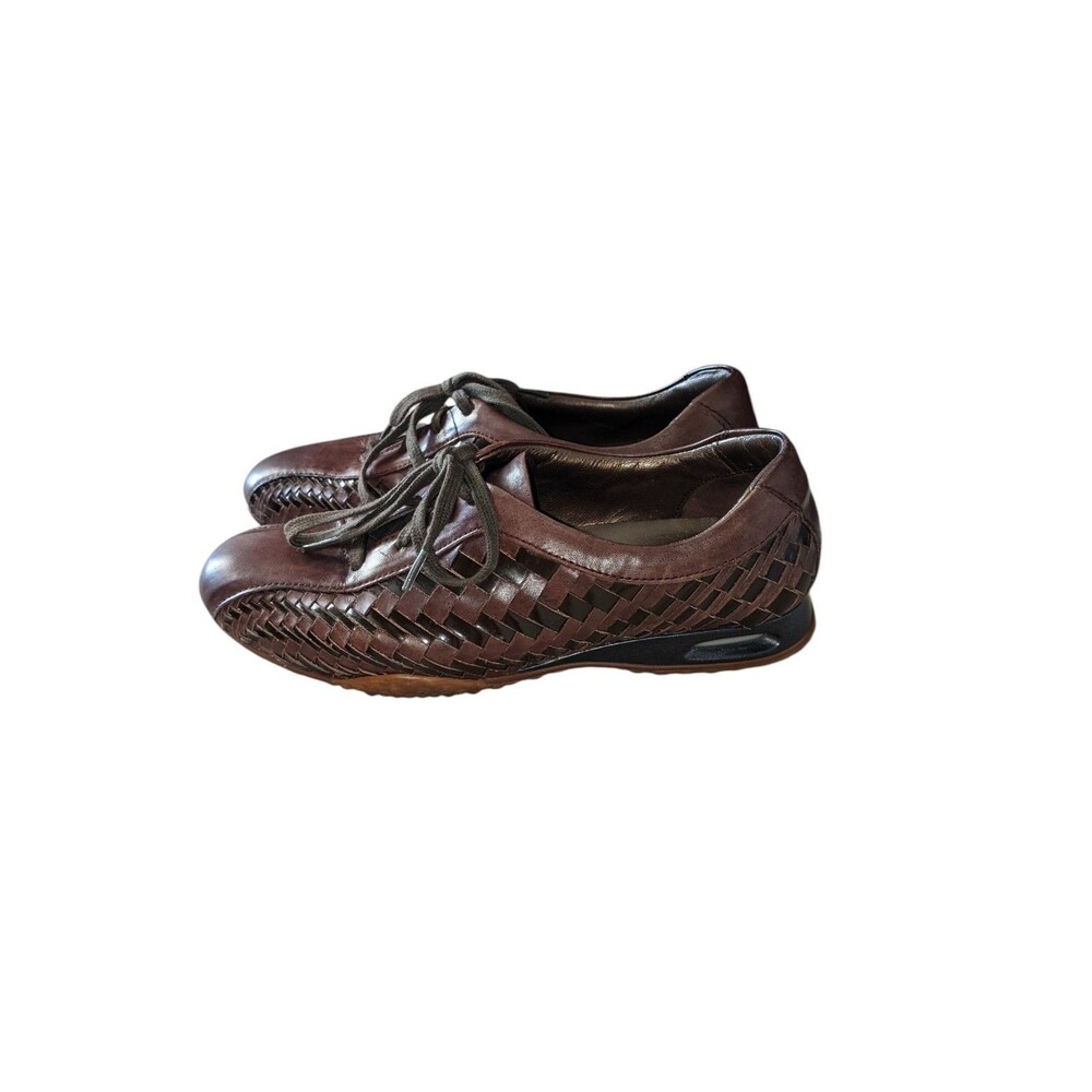 COLE HAHN Women Nike Air Bria Brown Oxford Lace-Up Sneakers Woven Detail 7